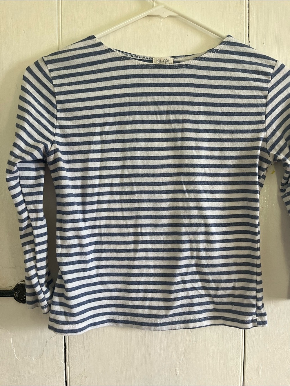 Brandy Melville Navy and White Striped Long-Sleeve Tee